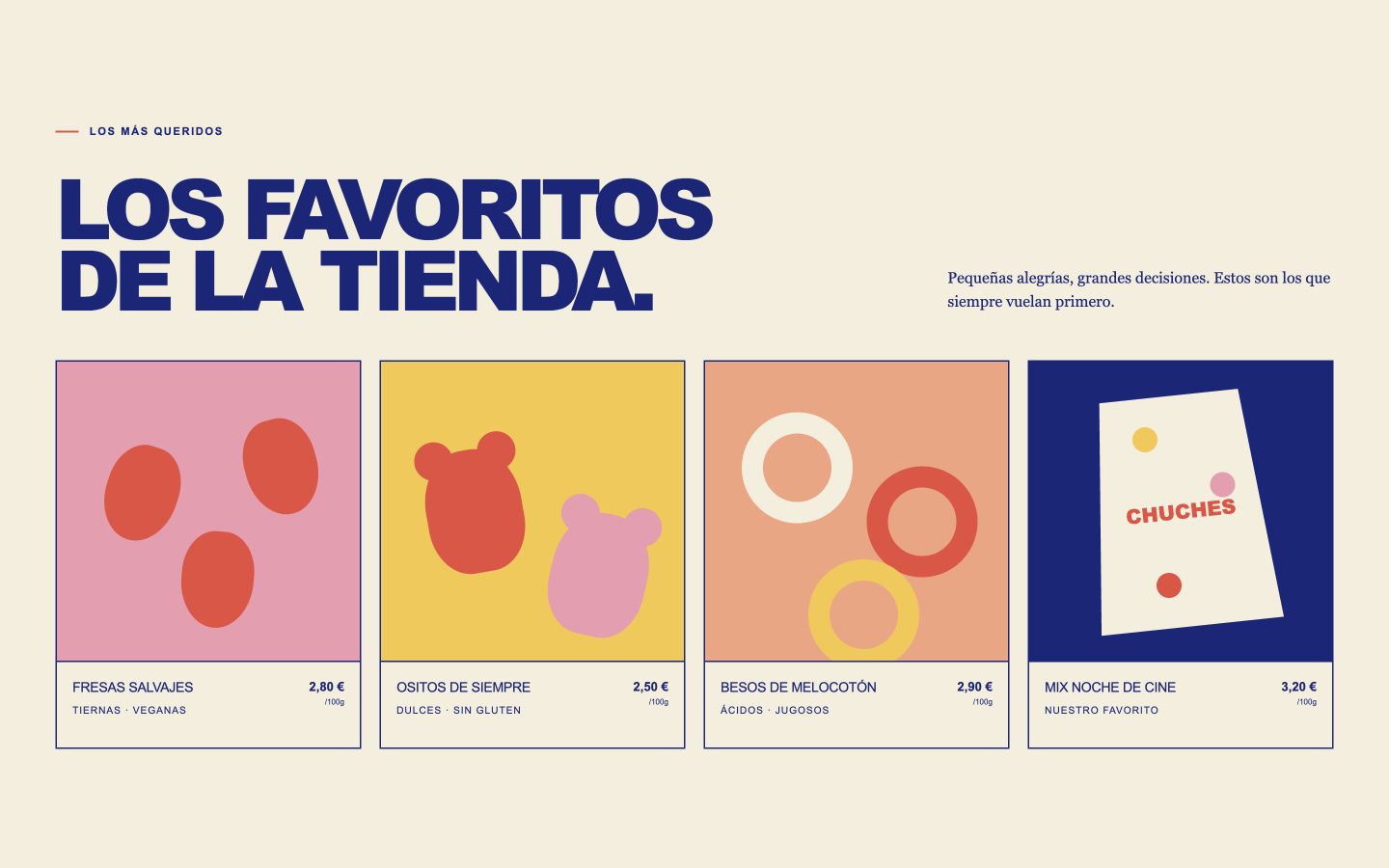 Catálogo visual de productos del proyecto CHUCHES